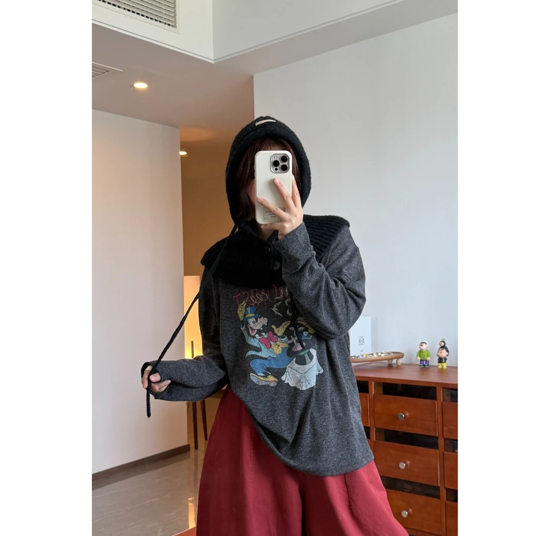 魔法卡通T-磨毛长袖 M5978