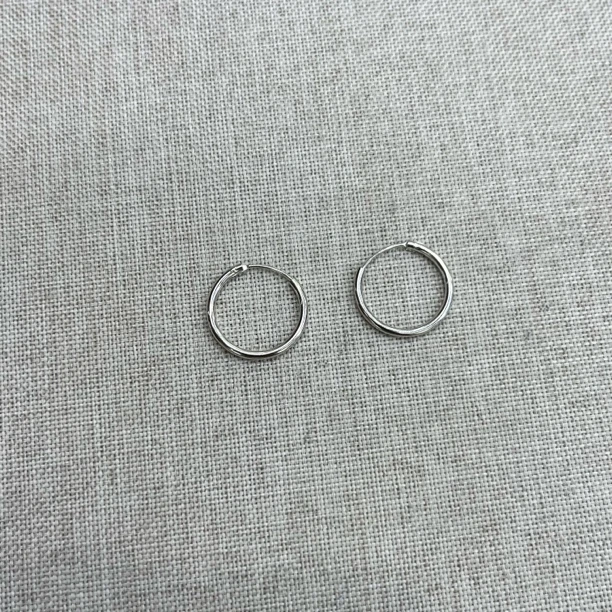 925银耳饰 7174-银饰耳圈一对14mm