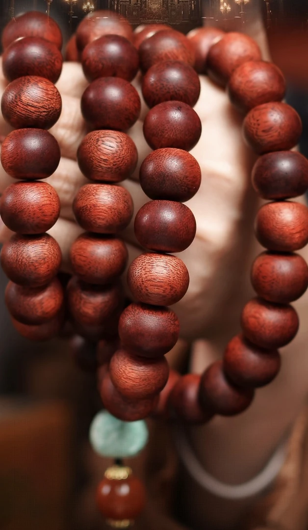 沉香 芽庄雷击留疤玉化帝王红贡红奇楠长串1.7苹果珠