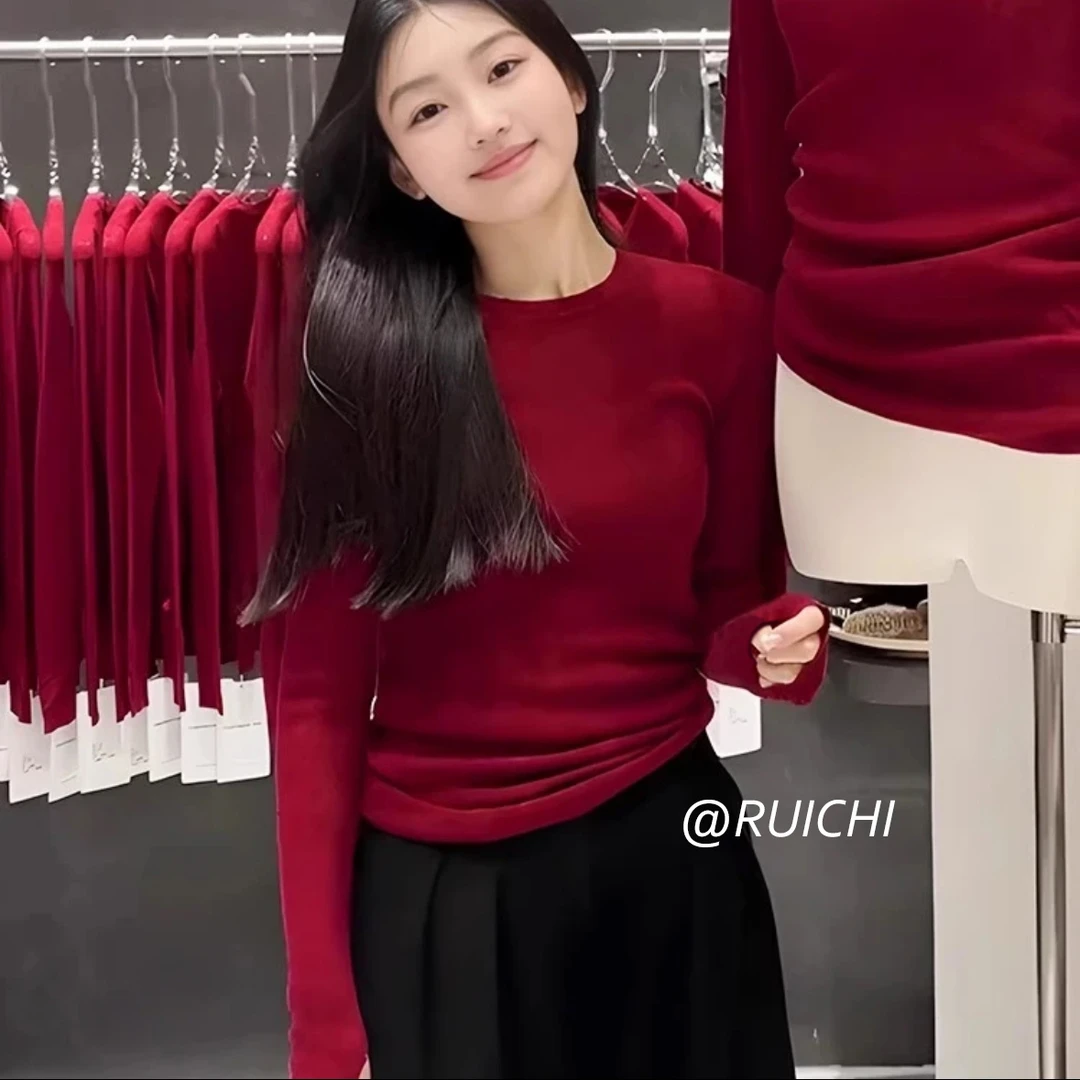 新年战袍~2025春季新款百搭时尚针织打底衫氛围感满满
