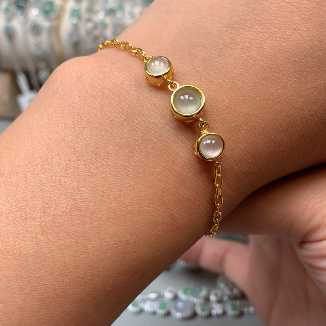 翡翠银S925镶嵌吊坠(不含链)手链