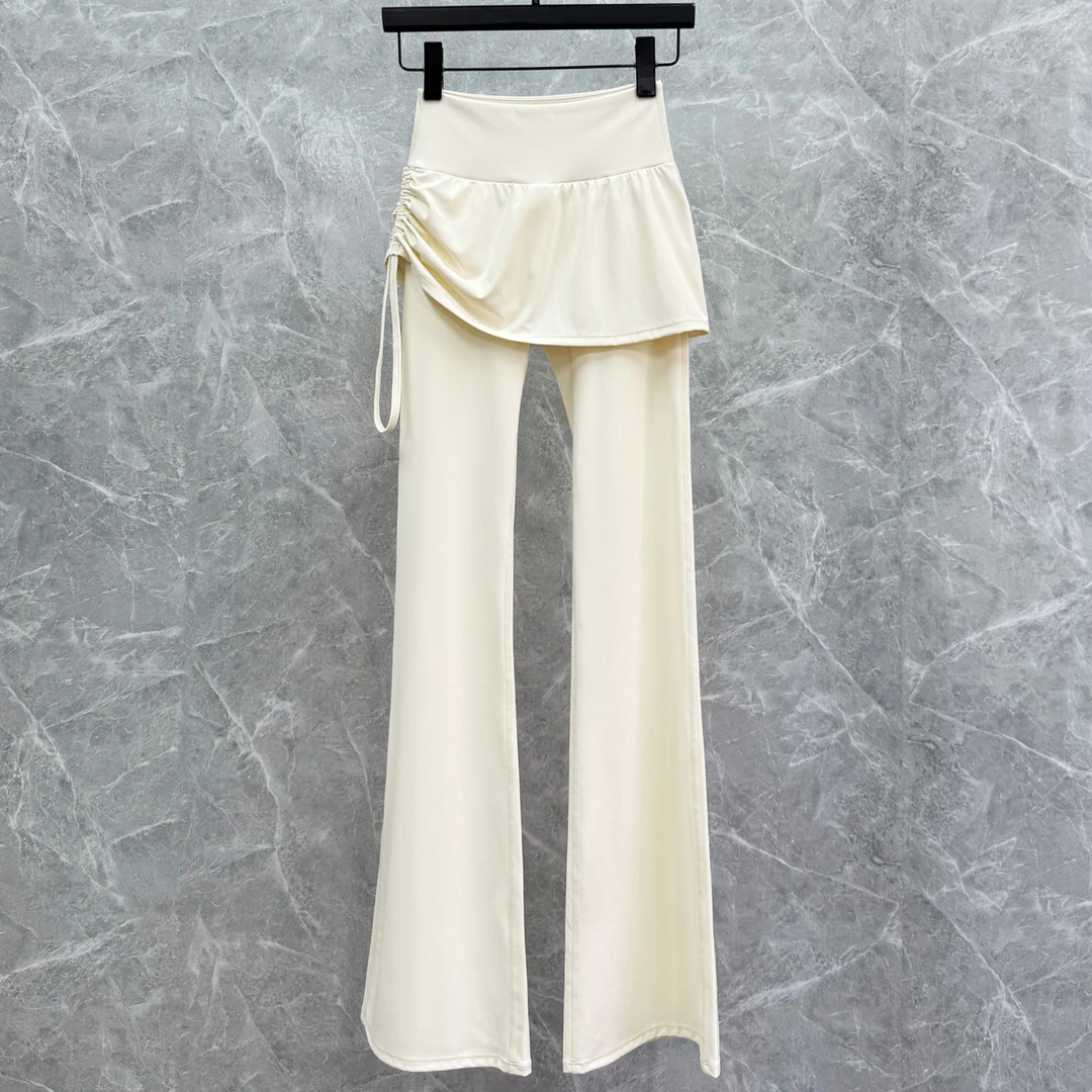 高腰微喇假两件专业健身运动长裤弹力速干紧身时尚瑜伽训练跑步女