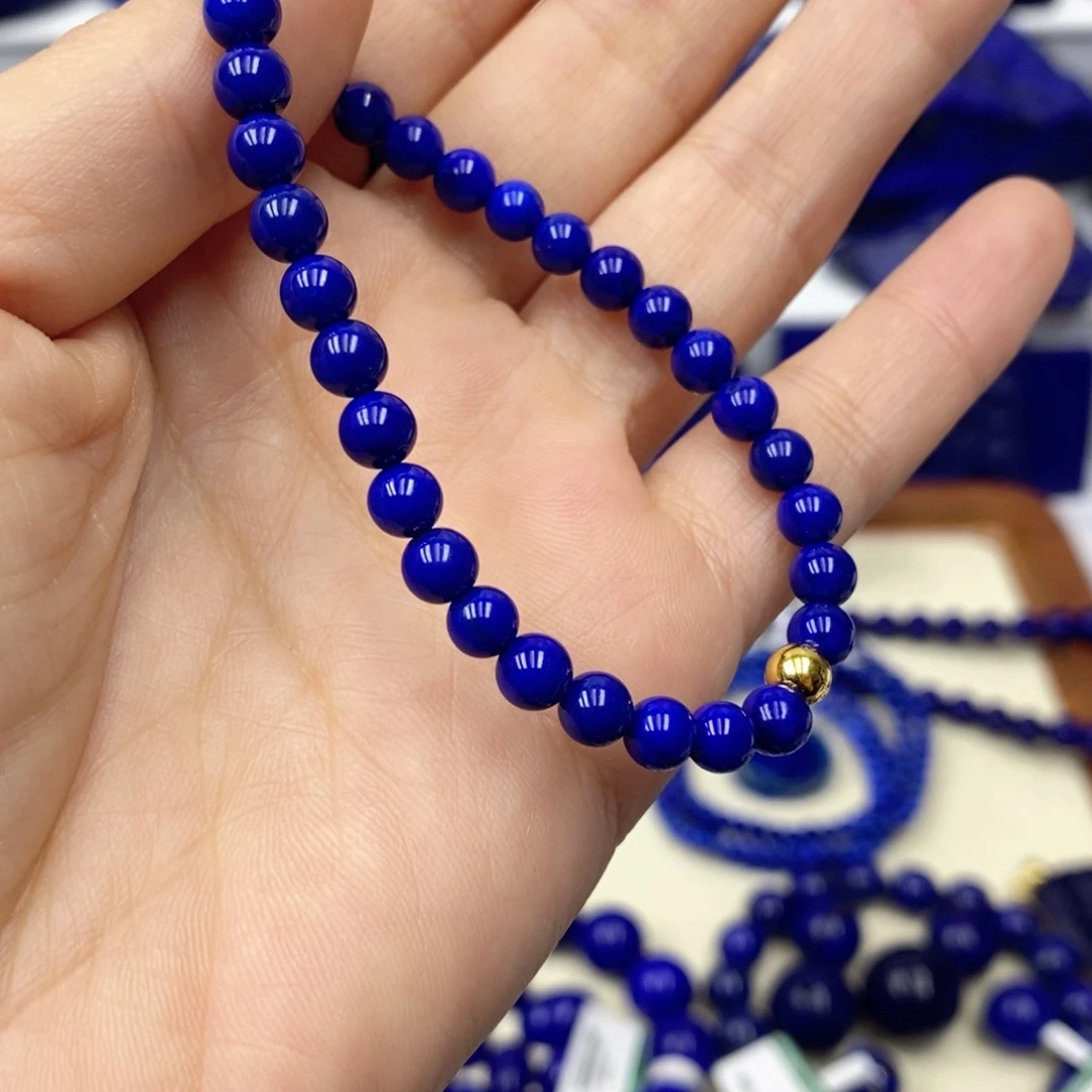 青金石手链足金镶嵌