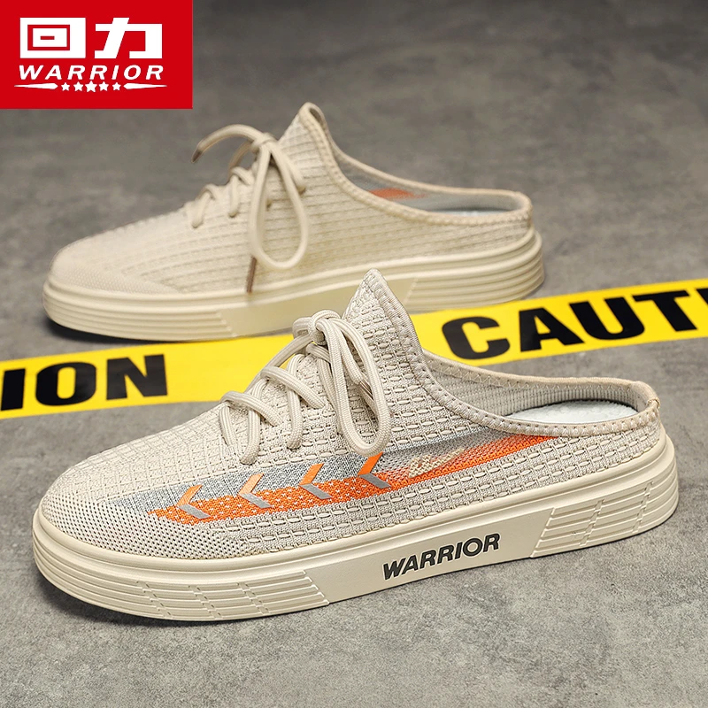 回力男鞋秋季透气新款百搭潮流一脚蹬休闲鞋男士防滑防臭包头拖鞋