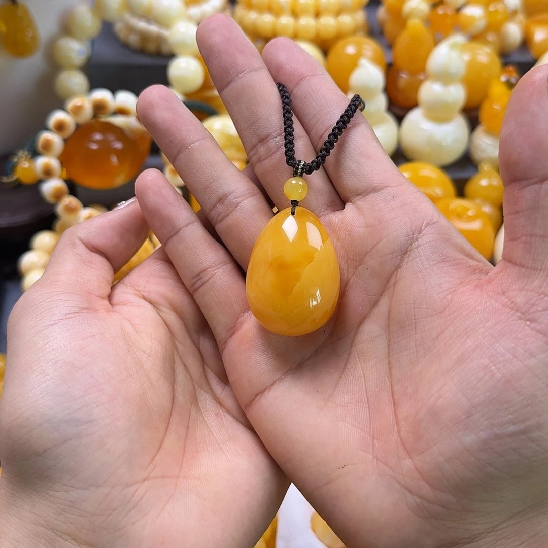 蜜蜡珠宝奇石未镶嵌水滴吊坠