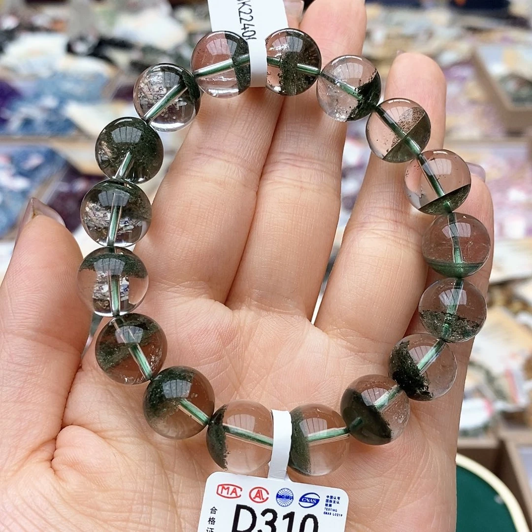 水晶手链未镶嵌D310 绿幽灵 12m+