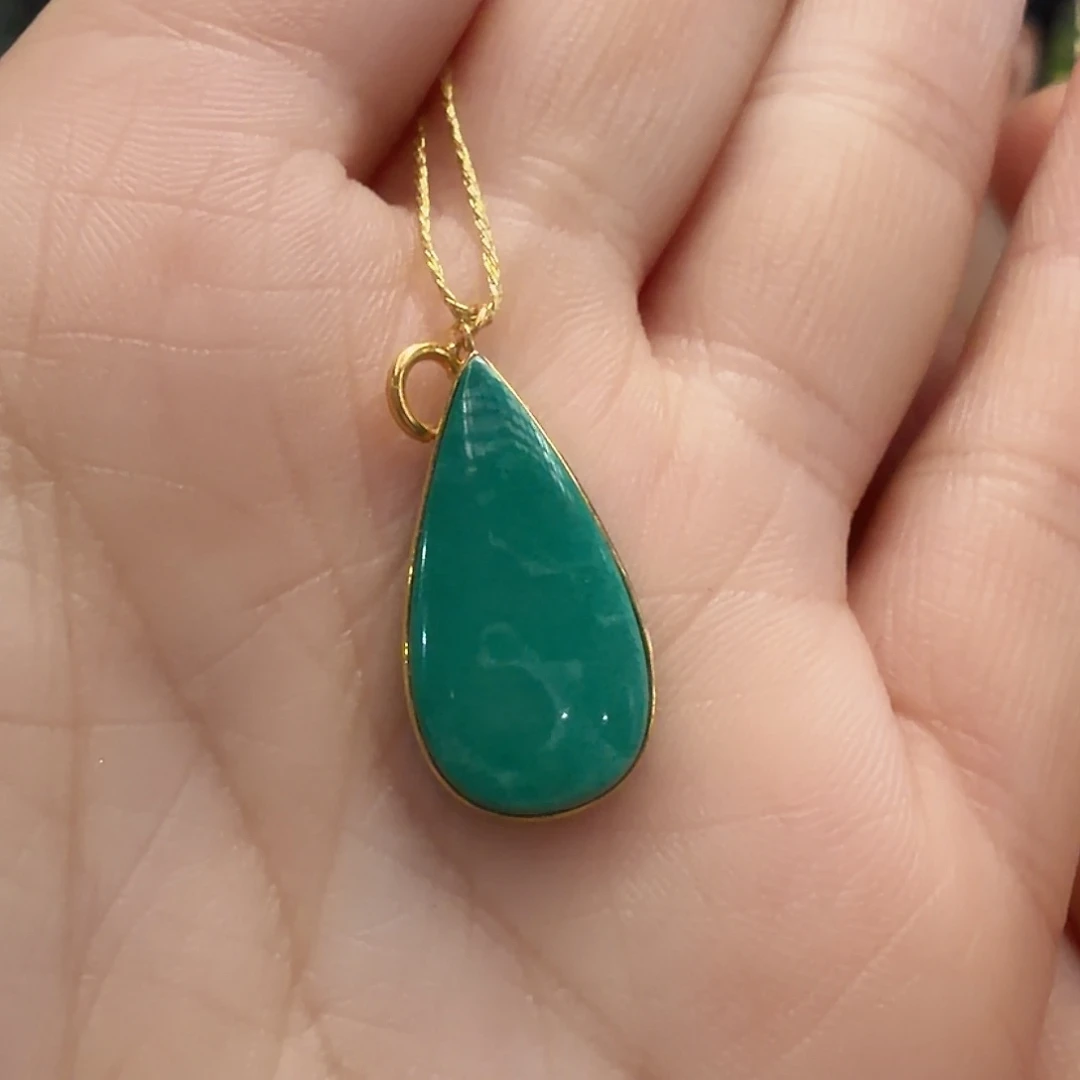 绿松石18K金镶嵌颈饰