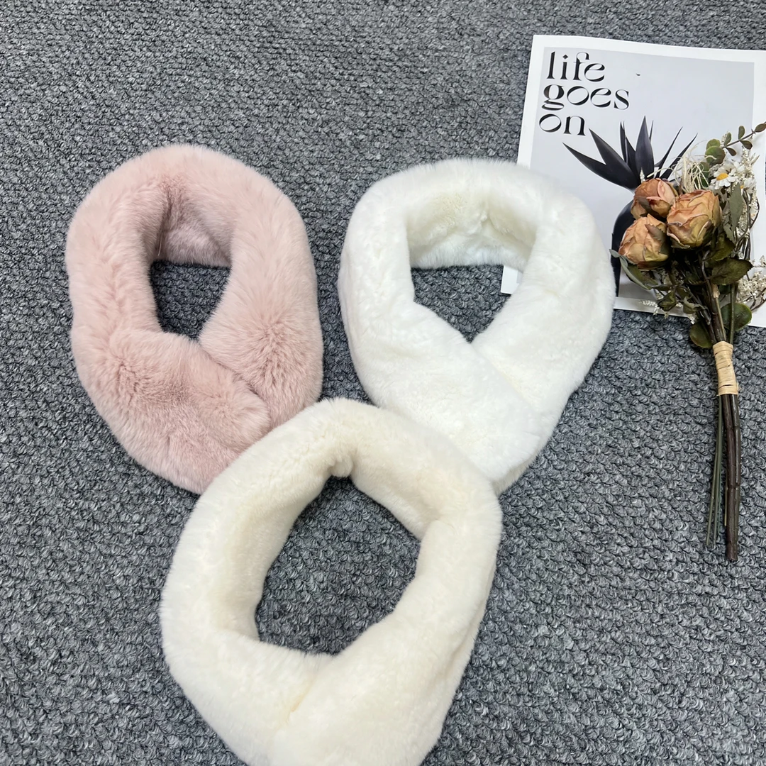 【朱朱甄选】新款户外保暖时尚慵懒獭兔吸扣围Z0032