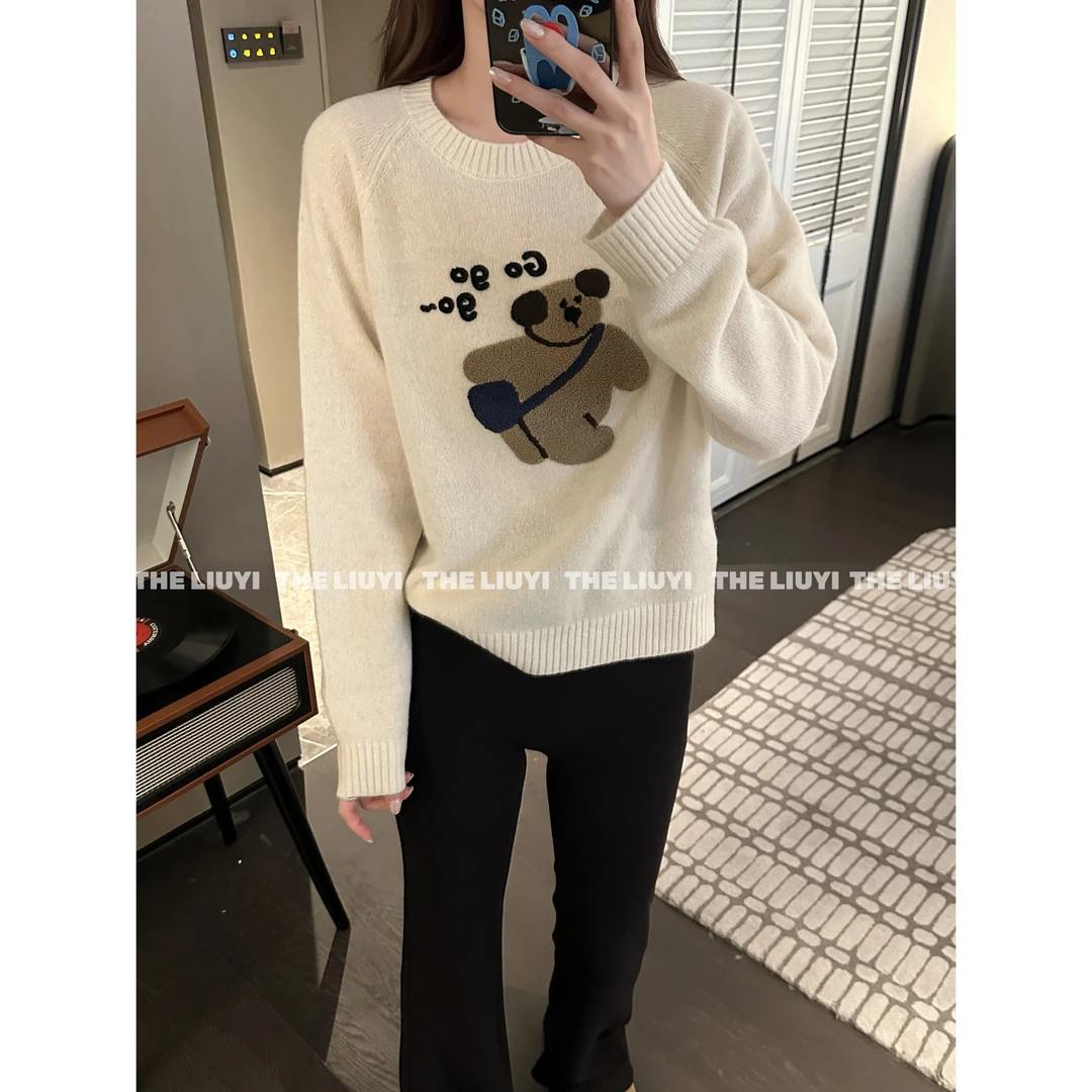 【LIUYI】狗狗go~秋冬羊毛立体毛巾绣刺绣毛衣51015A4