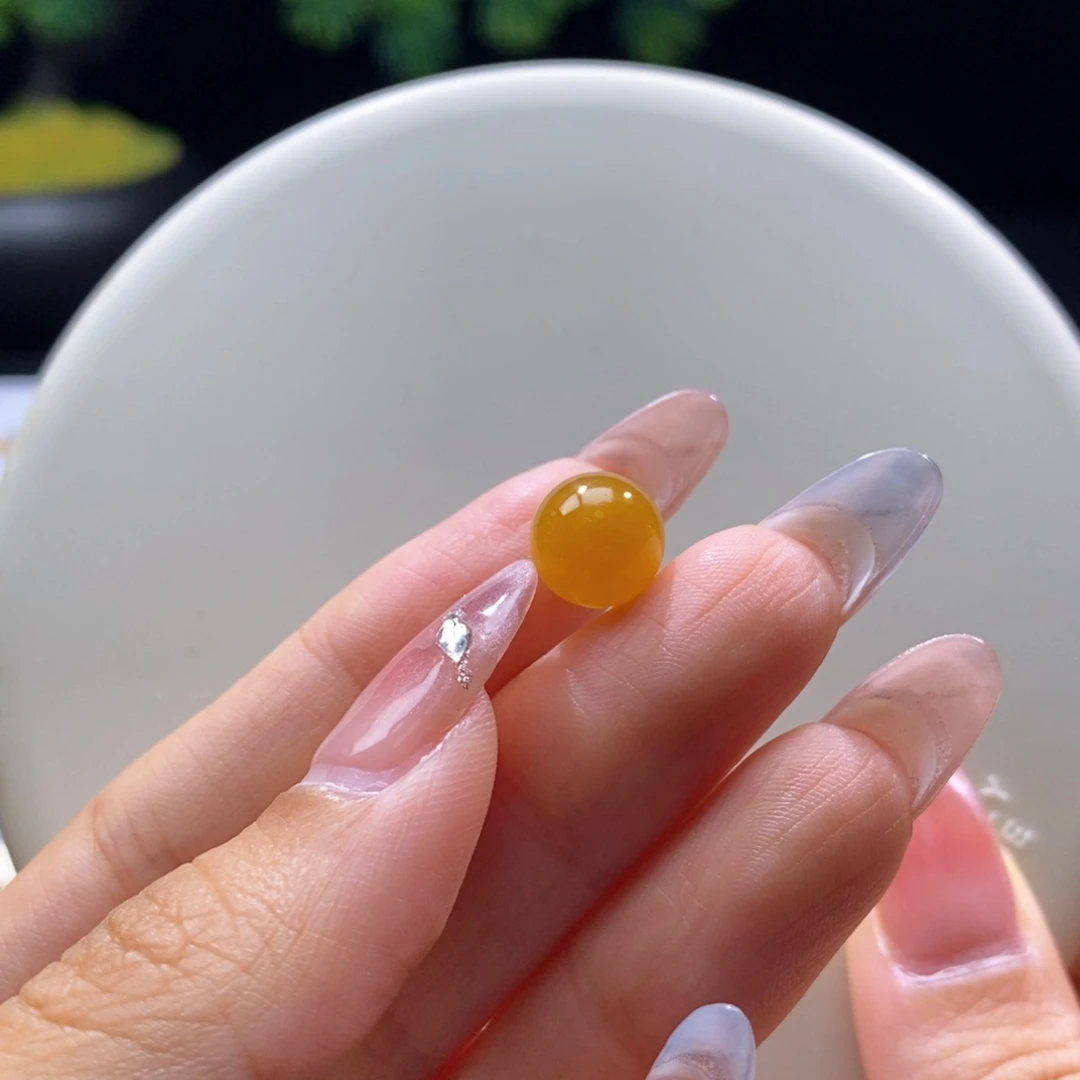 颈饰未镶嵌翡翠翡翠满黄圆珠10mm