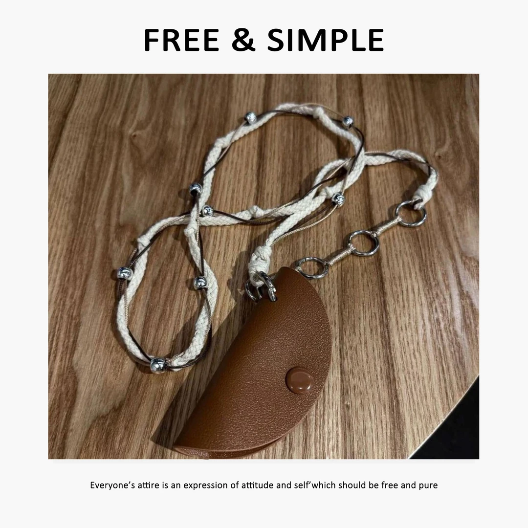 非金属棉绳项链 Free&Simple-'唯美‘极简感小众复古挂脖项链-2491