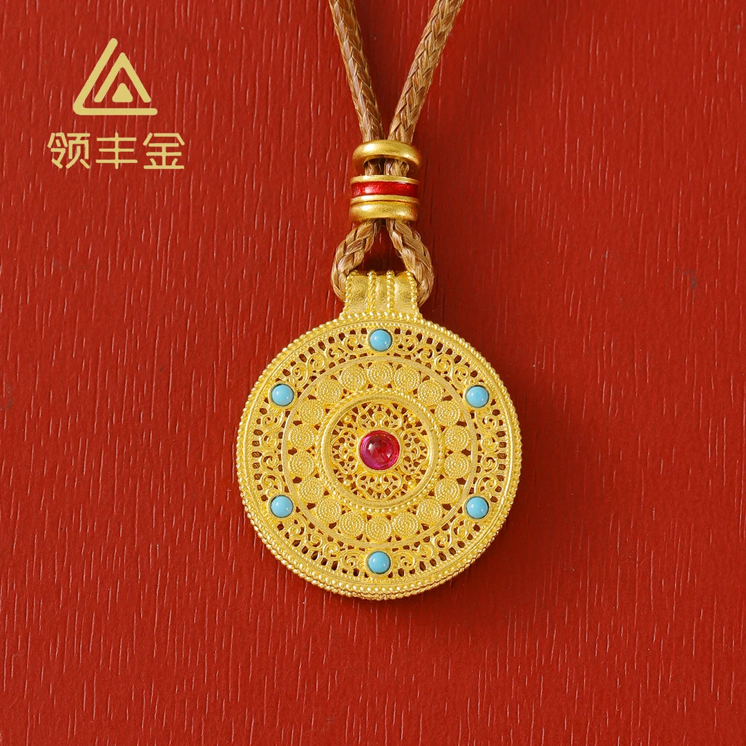 领丰金 古法黄金罗盘项链 黄金按克卖 CJX010原料金条#CJ