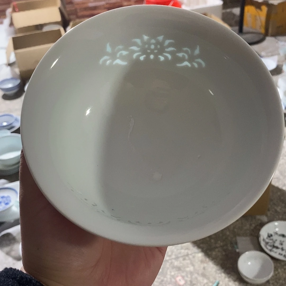 摆件陶6.5寸高温玲珑瓷碗2支