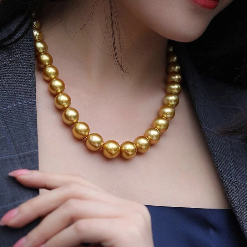 非金属仿珍珠项链 天然海水母贝贝珠项链送婆婆送妈妈礼物