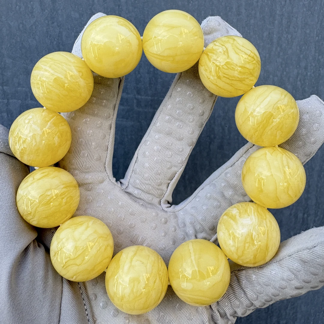 假一赔十，天然琥珀蜜蜡手串虎皮妖花千层雪 同料蜜蜡手串 号0820