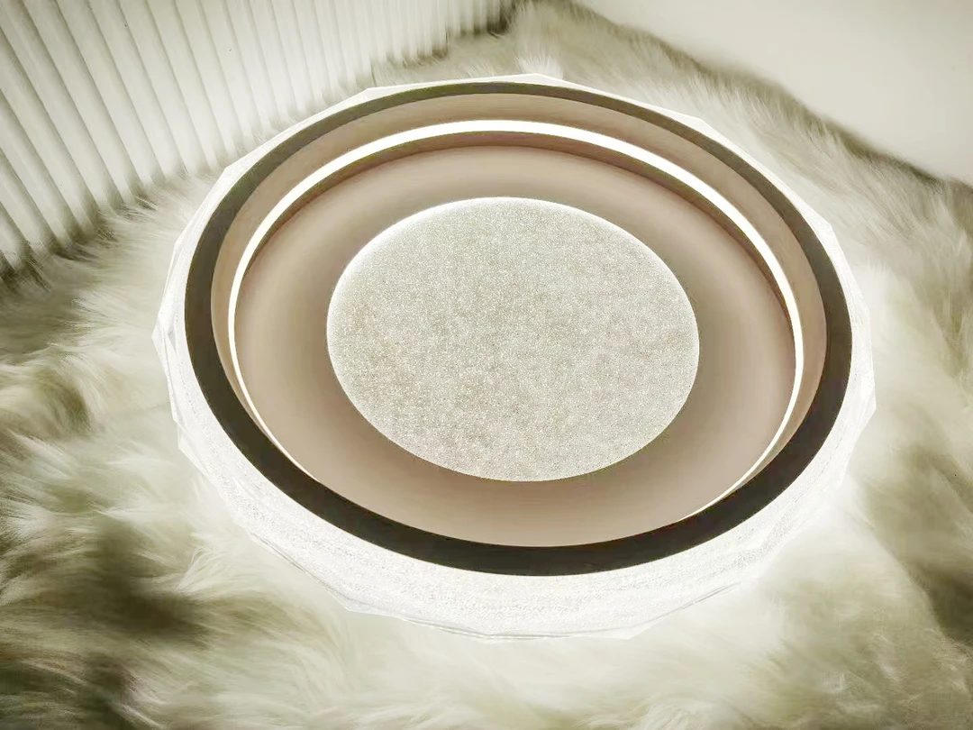 中山创意亚克力可调节卧室客厅书房吸顶灯房间圆形轻奢吸顶灯