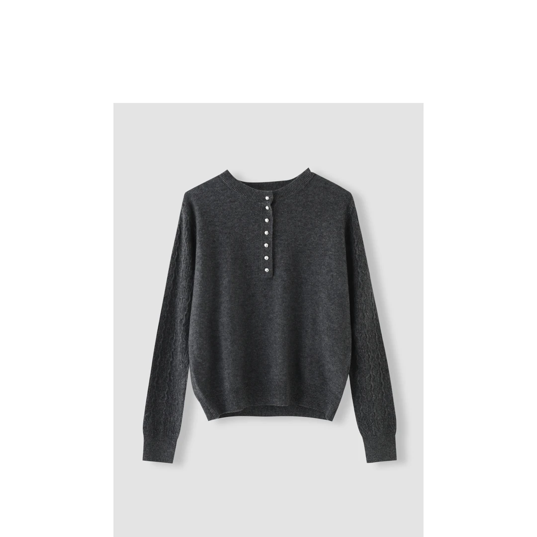 大喜 特惠来袭 低调灰色羊毛针织衫 HXZG054X