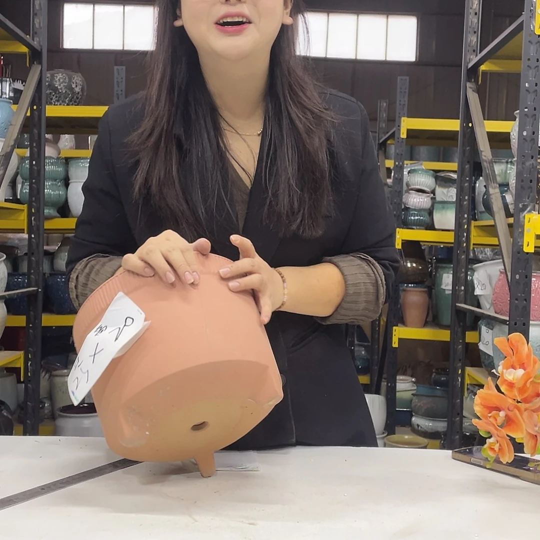 宜兴紫砂粗陶花盆