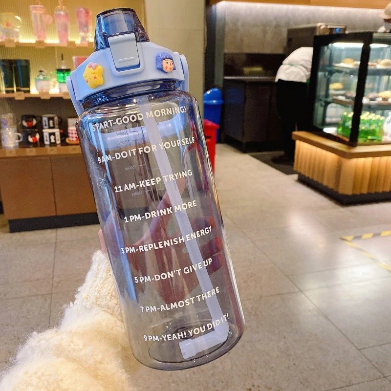 拉萨发货西藏包邮2000ML超大容量防摔弹盖吸管杯太空杯户外运动