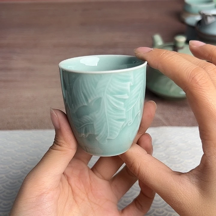 龙泉云间青瓷小米茶器