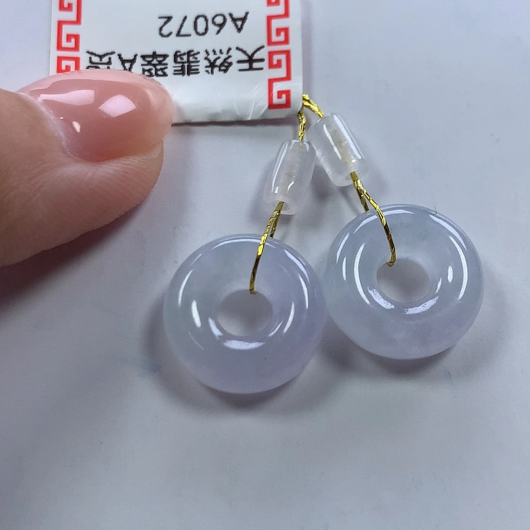 翡翠未镶嵌耳饰甜甜圈