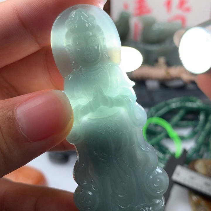 翡翠颈饰未镶嵌保真天然A货翡翠