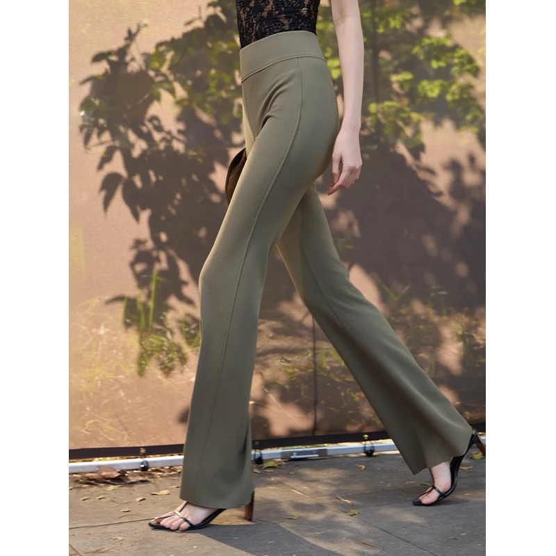 Mix Selection｜进口料微喇神裤女四季百搭高腰收腹长裤MSAJK0107