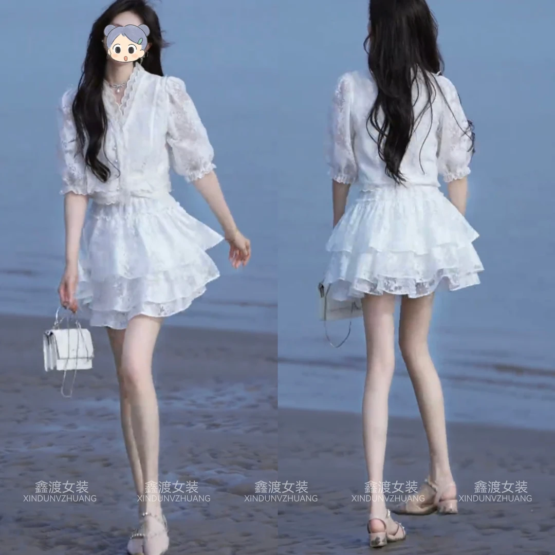 2025夏季新款时尚显瘦气质女士网红洋气两件套百搭款D21379