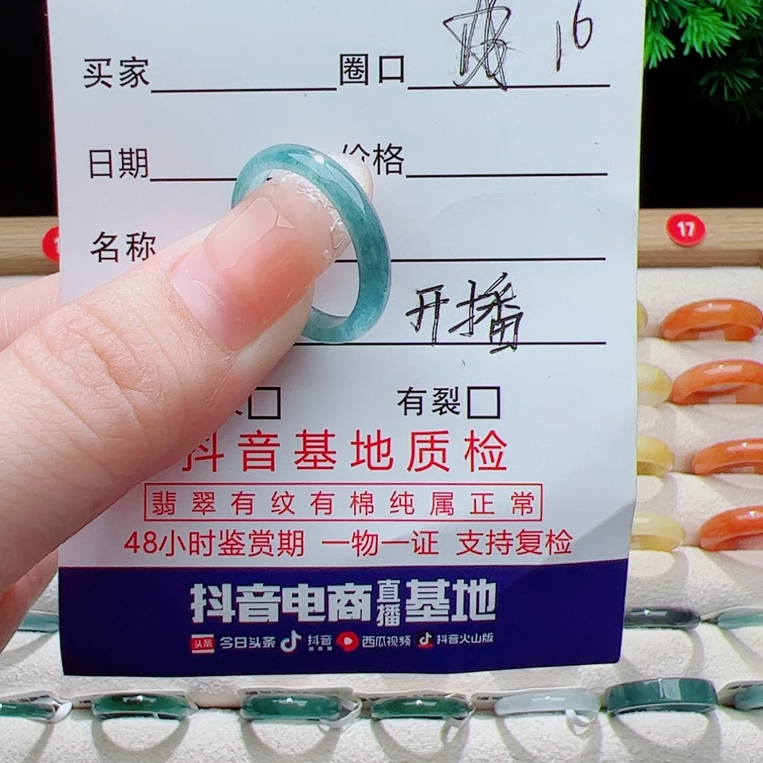 翡翠未镶嵌戒指天然