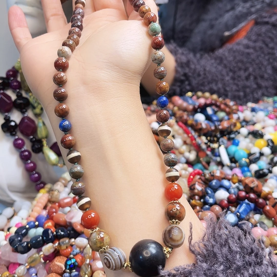 玛瑙/玉髓合金颈饰松