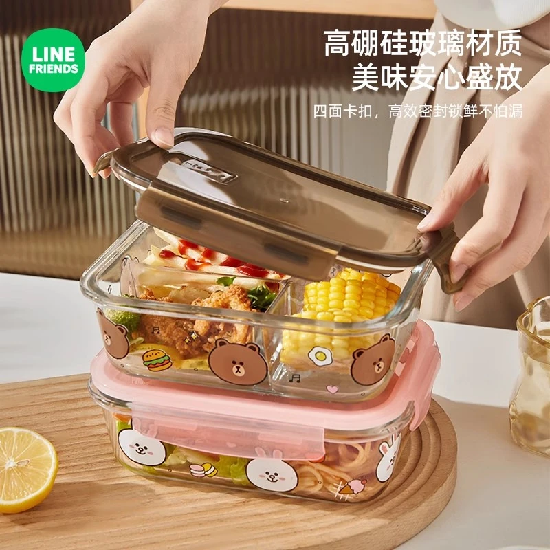 LF【玻璃饭盒】上班族专用保鲜盒微波炉饭盒大容量上班分隔便当碗