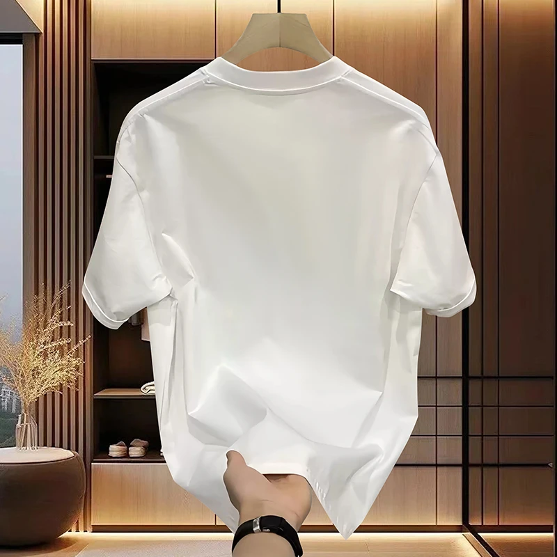 【植绒倒三角T恤】夏季新品轻奢时尚短袖男女同款--T2052