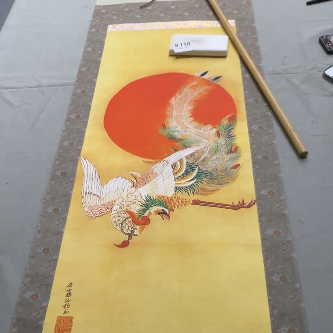 国画用****9印刷临摹花鸟挂轴