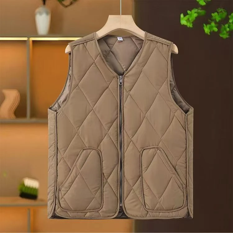 2026轻柔时尚女保暖短款常规刺绣棉服马夹女装小个子百搭秋冬