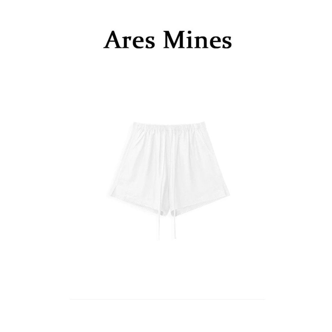 【盛朗熙Ares Mines】小岛微风 满分松弛麻感高腰抽绳阔腿小短裤