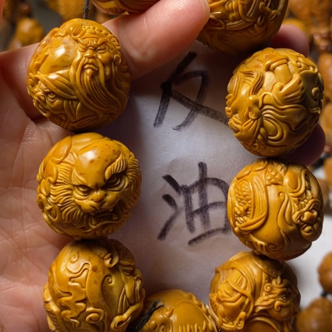 失***洲手串/手链橄榄核上色关公精品