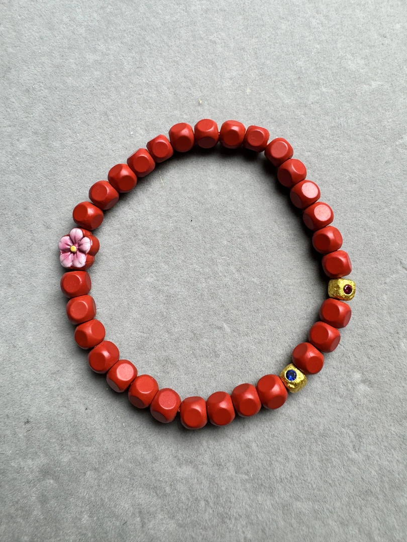 天然辰砂天然辰砂朱砂红砂彩绘多样手串