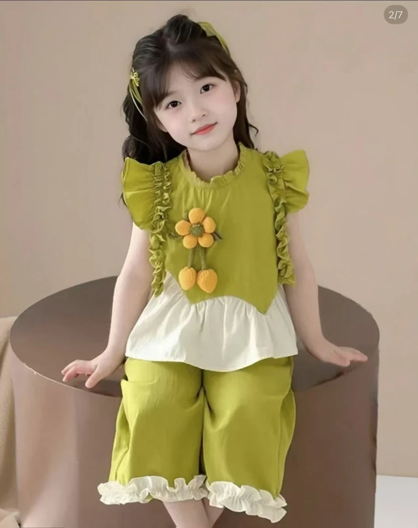 女童夏套装2025新款时尚休闲洋气时髦森系儿童女宝夏季韩系两件套