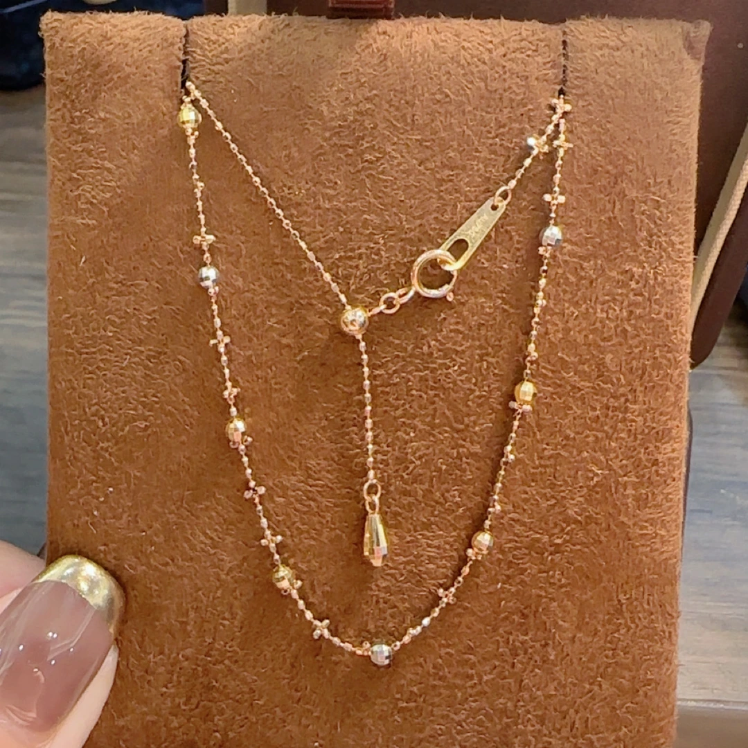 45cm正品18K金爆闪仙女链条