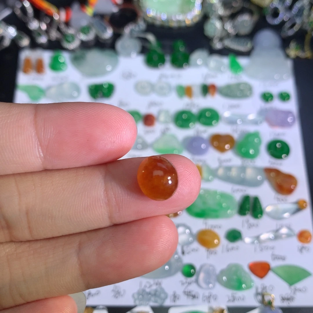 裸石翡翠冰红蛋面