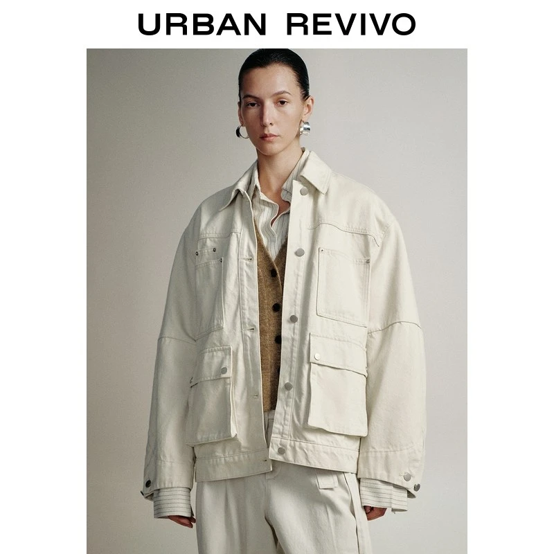 UR2025冬季新款女装简约工装风多口袋休闲外套UWU850026
