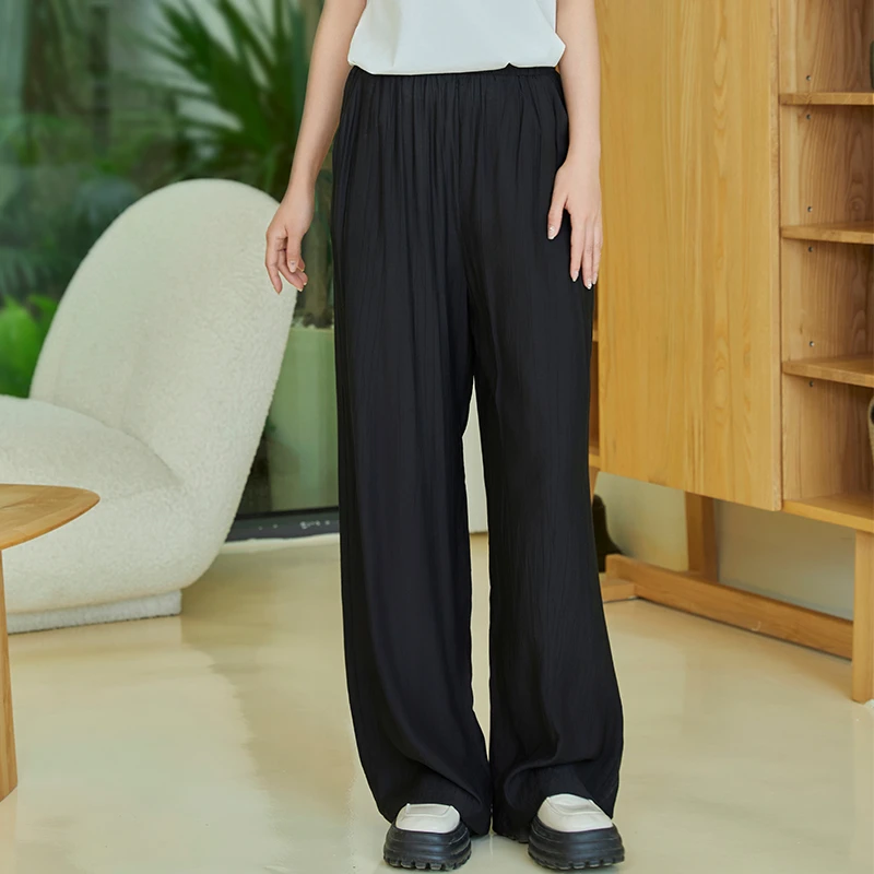 朵以2024夏季新品女长裤休闲裤直筒裤专柜正品39DX237087