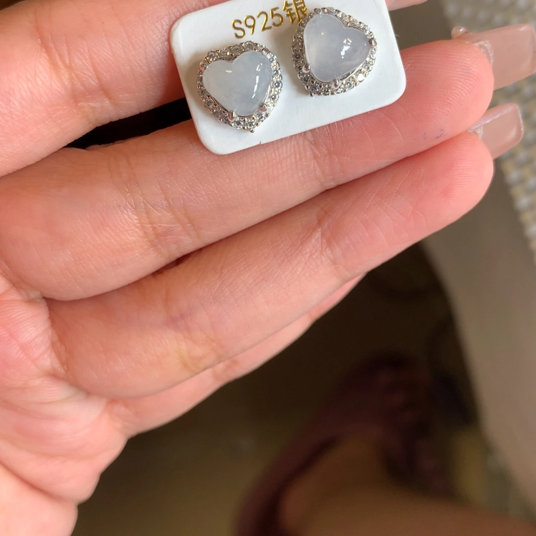 银S925镶嵌戒指翡翠耳钉
