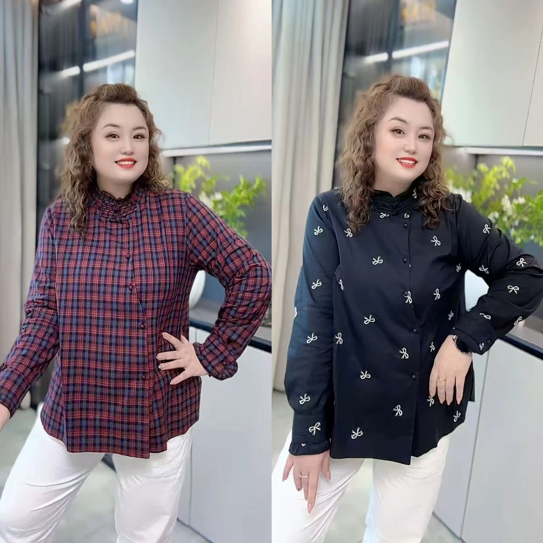 8931（丹姐家）秋季新款中式国风木耳边时尚减龄衬衫宽松显瘦上衣潮