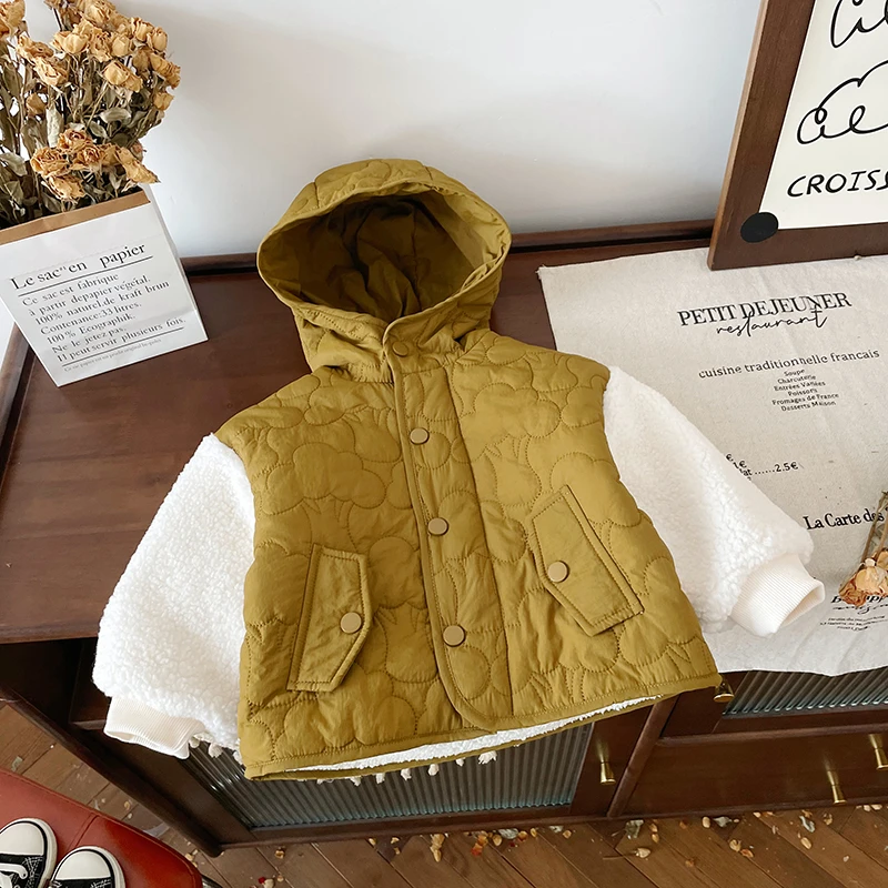 橘止皮【现货】男童棉衣冬季拼接儿童保暖棉服QW245729