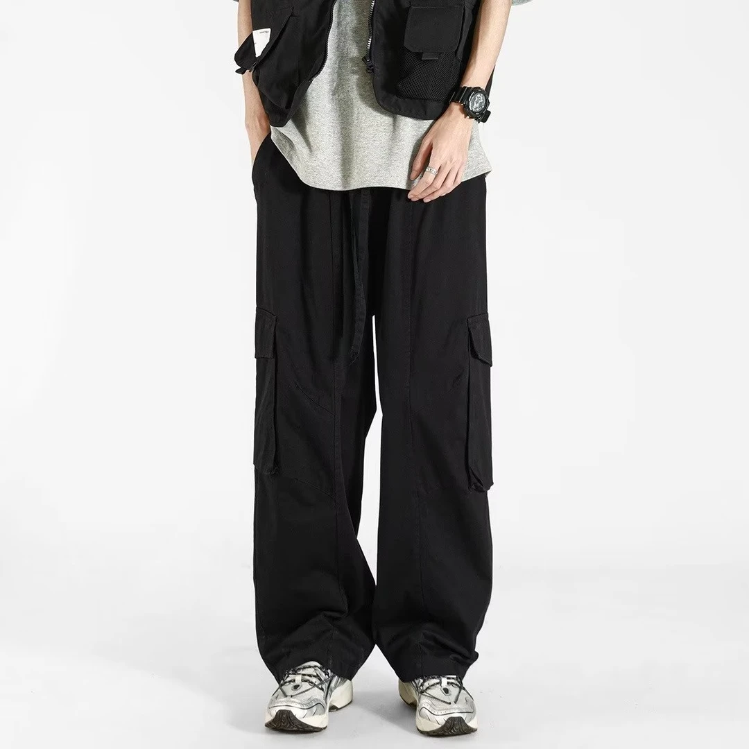 K23秋季特宽松直筒阔腿网红美式休闲高街工装裤休闲裤潮