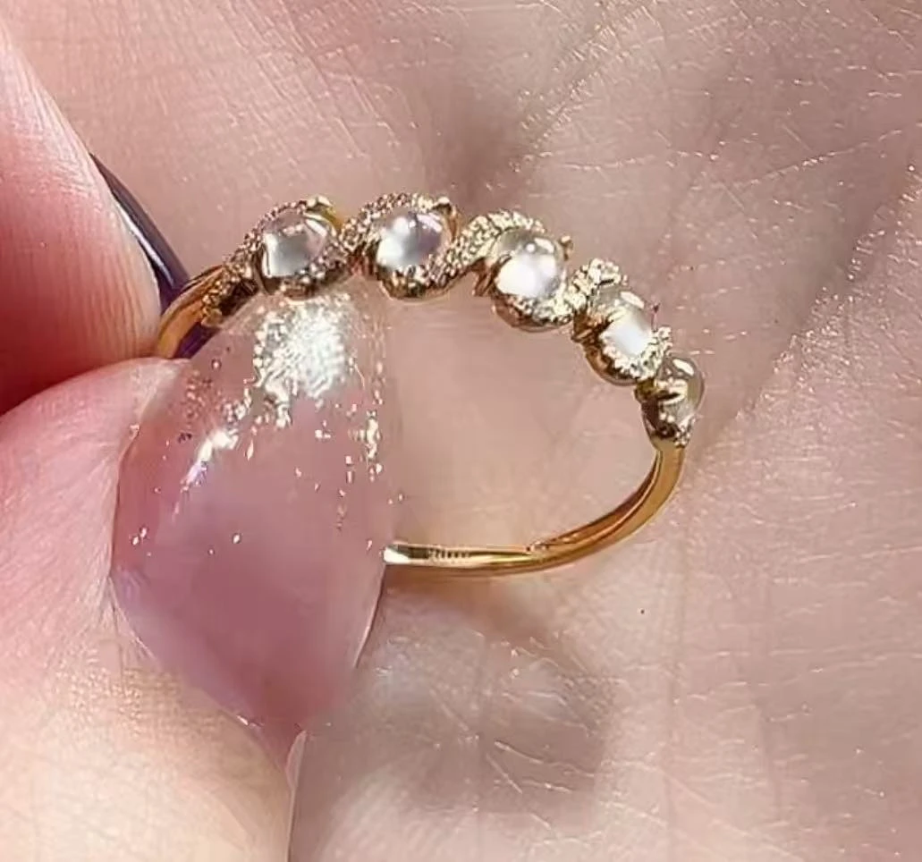 【北野珠宝】B37H-763-18k金天然缅甸A货翡翠戒指