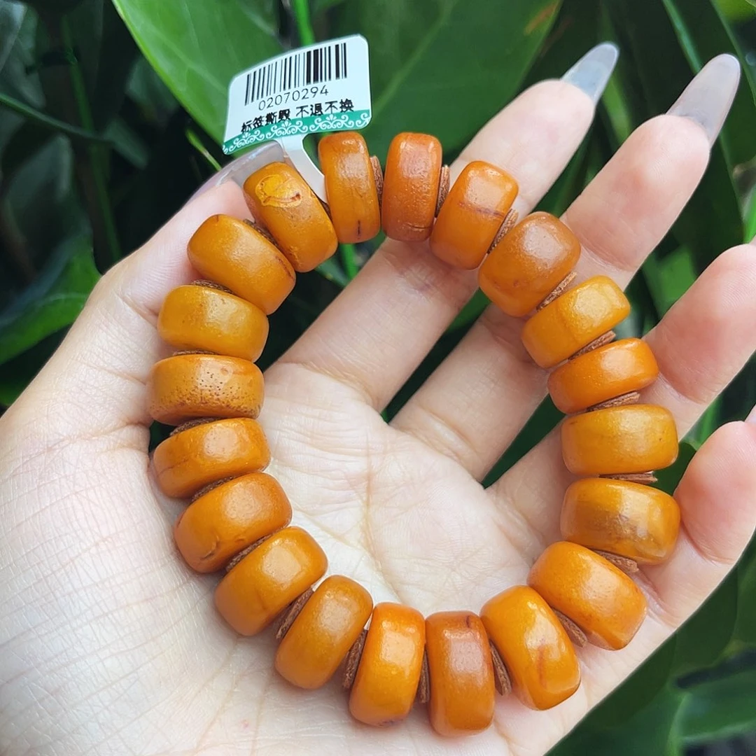 未镶嵌琥珀手链17m老蜡（微瑕）