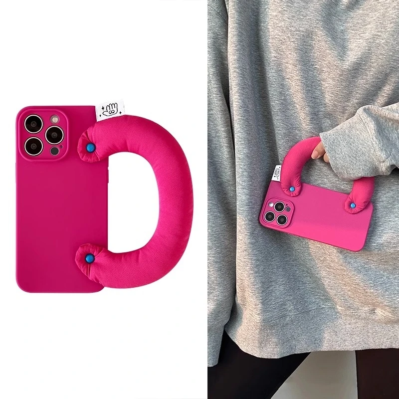 芭比粉充棉手提腕带适用于VIVOx200pro手机壳IQOO13苹果16华为S20