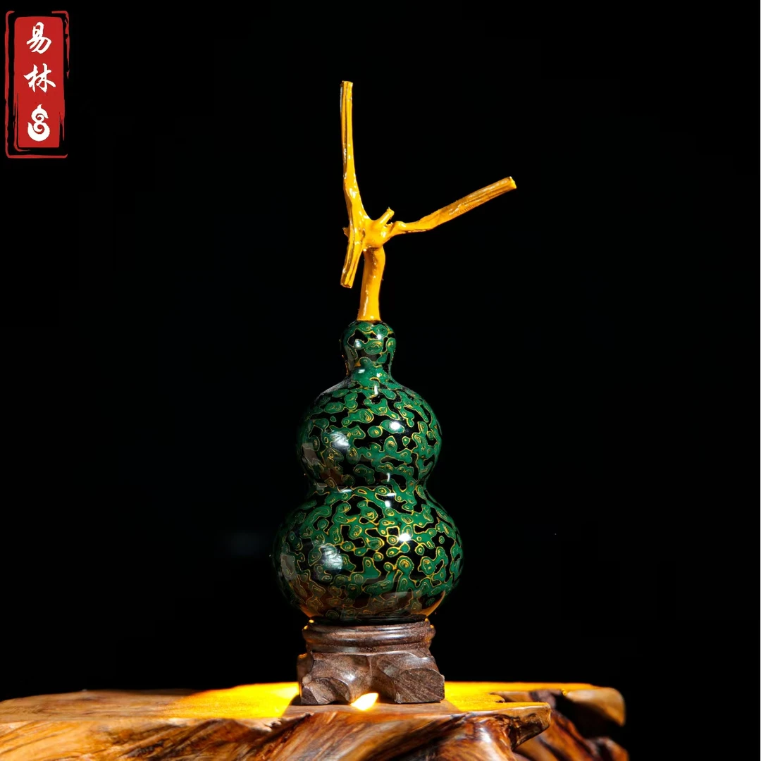 【雪龙吟~ 绿野仙踪摆件】犀皮千层金工艺高端酒葫芦文玩福禄摆件